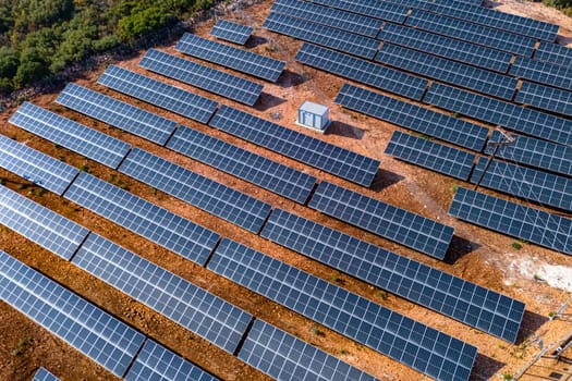 Modern solar power system mounted on ground.
