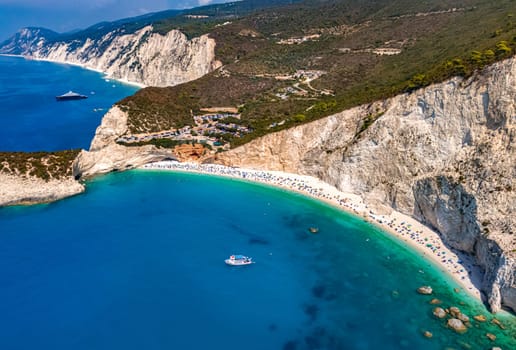Porto Katsiki Beach, on the coast of Lefkada, in the Ionian Islands of Greece