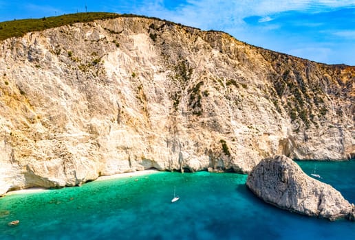 Porto Katsiki Beach, on the coast of Lefkada, in the Ionian Islands of Greece