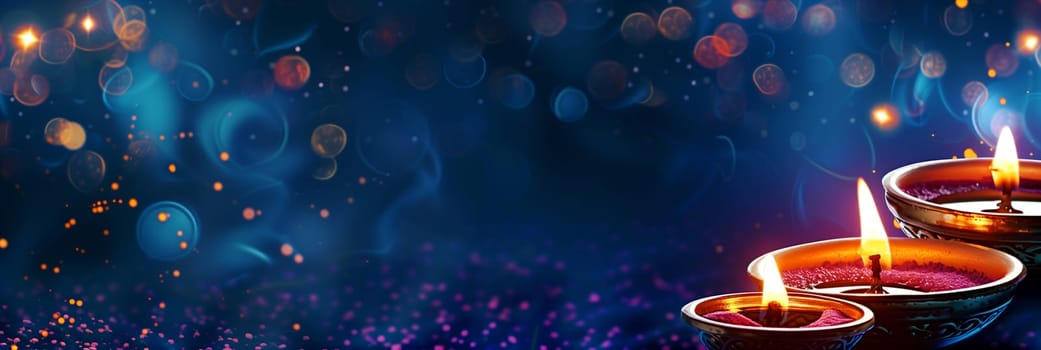 Diwali, indian holiday, Hindu festival of lights, religious celebration at the month of Ashvin, candle light and bokeh