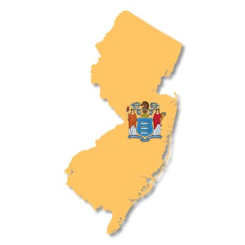 A New Jersey State Flag Map Illustration with clipping path