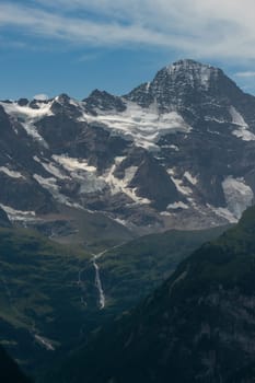 Lauterbrunnen Breithorn mountain in summer, Bernese Alps, Bernese Oberland, Switzerland