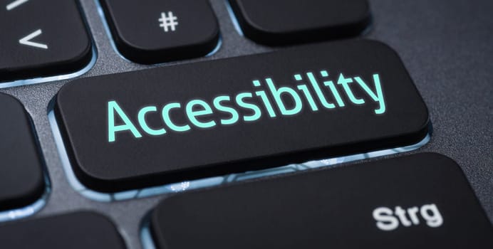 Illuminated keyboard with a labeled key - Accessibility