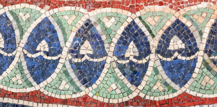 RAVENNA, ITALY - JUNE 12, 2024: mosaic detail design in the Neonian Baptistery, next to the Ravenna Cathedral