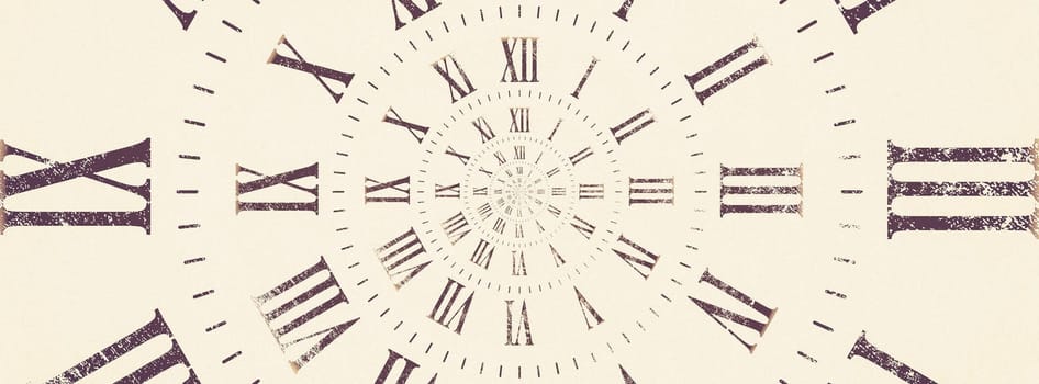 Time background. Concept of hypnosis, past, future. Round spiral, droste geometric graphic.