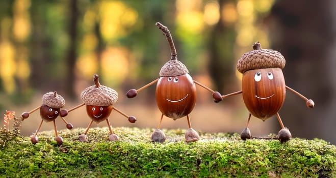 Autumn activities for children. Crafts with natural materials.