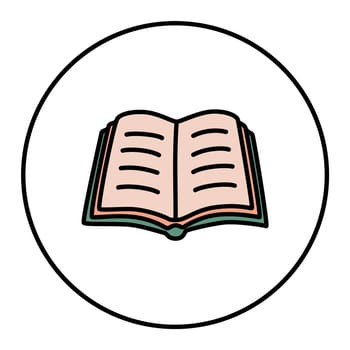 Doodle book icon hand drawn in a modern minimalistic style. Knowledge and education symbol isolated on white background. Vector illustration