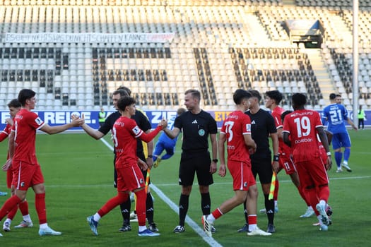 Shake hands before kick-off with referee: Martin Wilke (Merzhausen) at the match of the Football Directive SW 24-25: 9.
