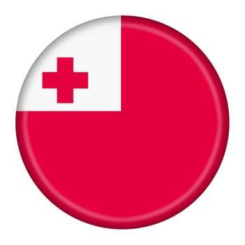 A Tonga flag button illustration with clipping path red white quarter