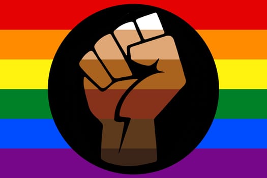 A queer people of color pride flag background Illustration