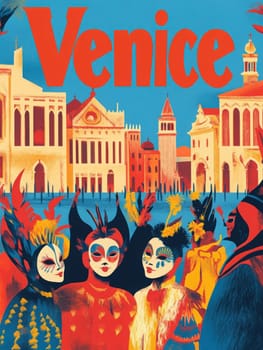 Immerse yourself in the lively atmosphere of Venice, where masked revelers gather in celebration among majestic architecture and reflective canals. Experience the citys timeless charm.