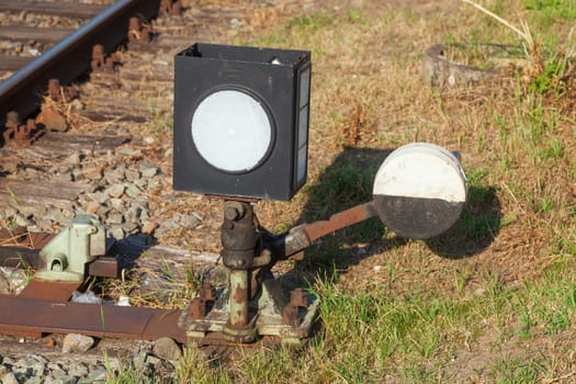 Old railroad switch with rail, Germany