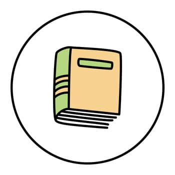 Doodle book icon hand drawn in a modern minimalistic style. Knowledge and education symbol isolated on white background. Vector illustration