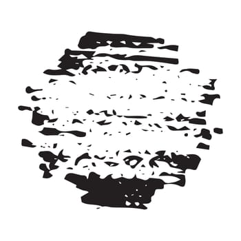 Grunge circle hand painted with ink paint, isolated on white background. Vector illustration
