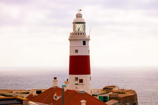 Europa Point, Gibraltar, United Kingdom, May 22, 2019. The Europa Point lighthouse, which stands at the far end of the Gibraltar headland, was built in1841.