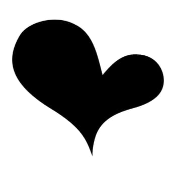 Heart hand drawn ink brush. Elegant stylized hand painted heart symbol. Graphic design element for wedding invitation, birthday card, baby shower, Valentine's Day, scrapbooking. Vector illustration