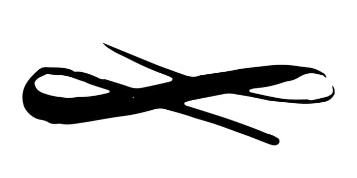 Infinity symbol hand painted with grunge brush stroke and black paint. Vector illustration.