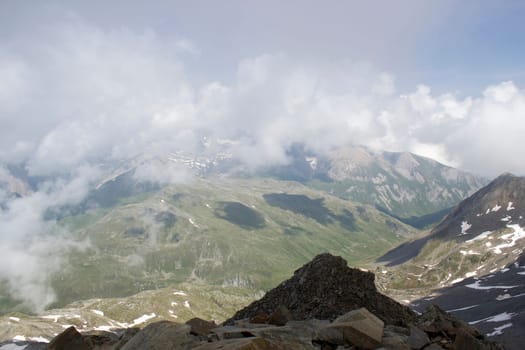 Landscape in Austrian Alps - High mountains of higt Tauern around Grossglockner. Austria.