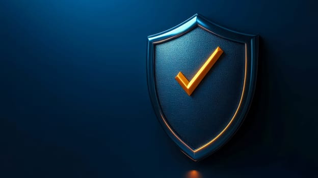 Shield with a check mark symbolizes security and trust in the digital world, perfect for cybersecurity concepts