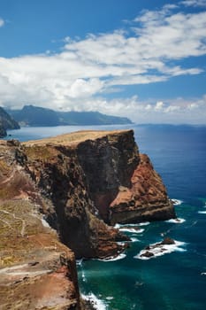 Madeira Island scenic rugged landscape view from Ponta do Sao Lourenco cape. Madeira, Portugal