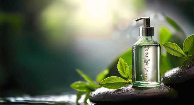 Liquid dispenser with liquid soap, oil, gel or other soothing contents.