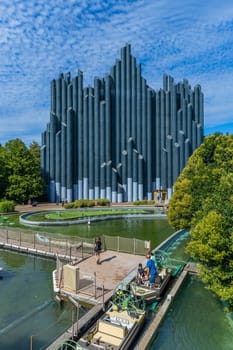 Poitiers, Nouvelle Aquitaine. France: August 19, 2024 : Futuroscope or Parc du Futuroscope is a French theme park based upon multimedia cinematographic futuroscope and audio-visual techniques
