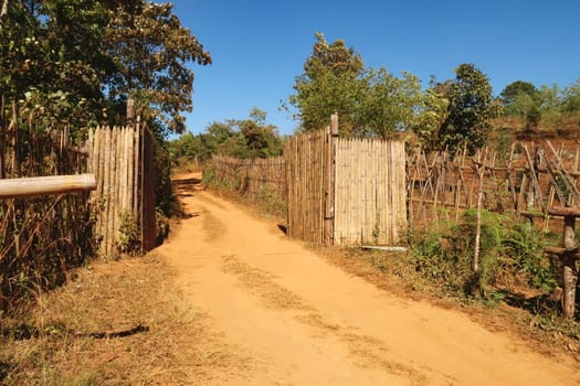 Border crossing between Thailand and Myanmar, close to the traditional chinese village of Ban Rak Thai, Mae Aw, Thailand 2023