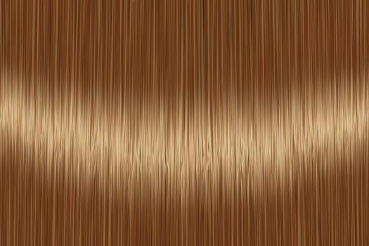 Realistic brown brunette straight hair texture with glossy shiny detail. Vector illustration.