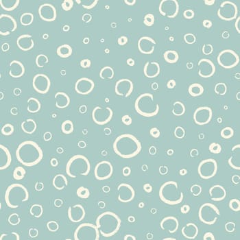 Seamless pattern with hand painted ink circles. Graphic design element for poster, stationary, fabric, scrapbook, baby shower card, wedding invitation. Grunge brush stroke texture. Vector illustration