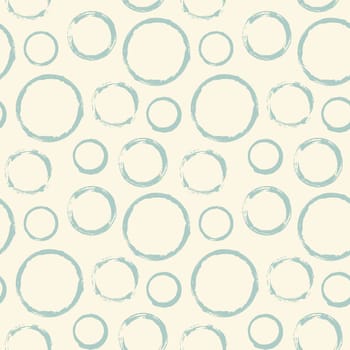 Seamless pattern with hand painted ink circles. Graphic design element for poster, stationary, fabric, scrapbook, baby shower card, wedding invitation. Grunge brush stroke texture. Vector illustration