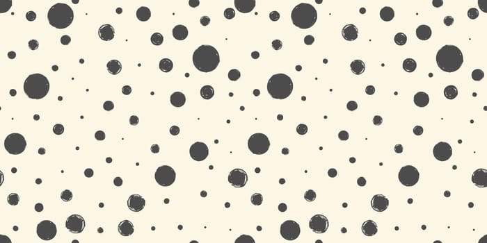 Seamless pattern with grunge circles hand painted with ink. Vector illustration