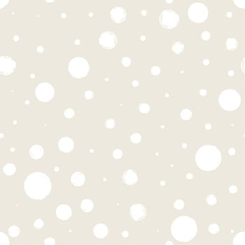 Seamless pattern with hand painted ink circles. Graphic design element for poster, stationary, fabric, scrapbook, baby shower card, wedding invitation. Grunge brush stroke texture. Vector illustration