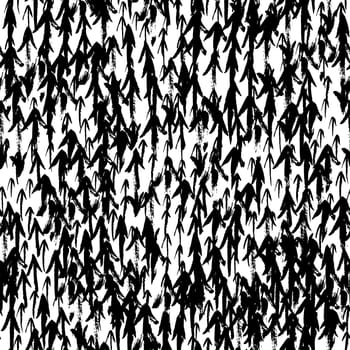 Seamless pattern with arrows. Black white random brush strokes. Geometric graphic design element. Scrapbooking, book cover, wallpaper, poster, flyer. Hand drawn shapes background. Vector illustration