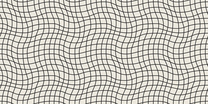 Seamless geometric pattern with woven and distorted checkers that create optical illusionVector illustration