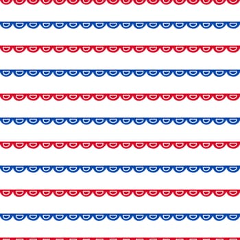 Seamless geometric pattern. Hand painted doodles in blue and red. Graphic design element for web sites, stationary printables, fabric, scrapbooking etc.