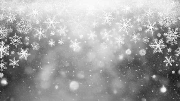 Snowflakes on a dark background. Christmas and New Year concept. AI generated