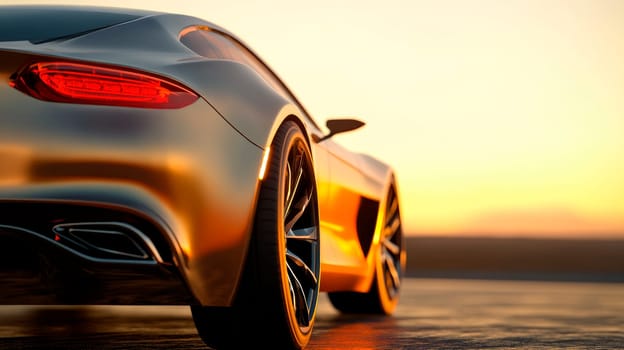 Tail light of modern sleek car, close up view. AI generated