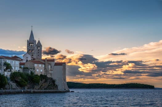 View from seafront to the Church of St Andrew (Crkva svetog Andrije,Kvarner,Croatia