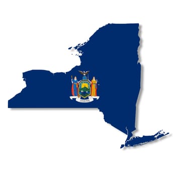 A New York State Flag Map Illustration with clipping path