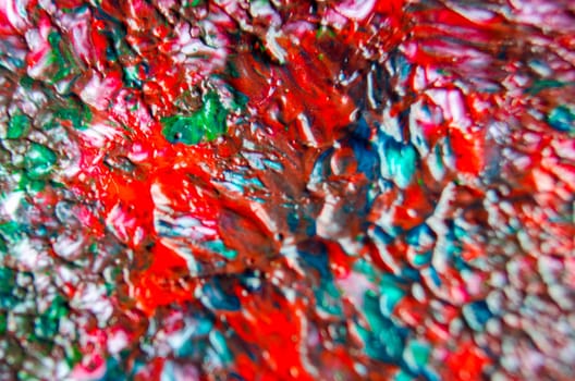Top view of brush stroke acrylic and watercolor painting. Multicolor texture and watercolor painting background.