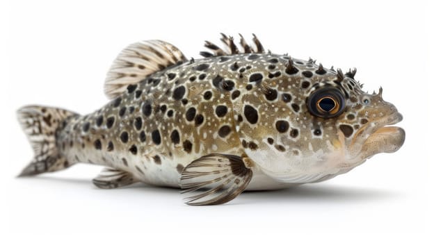 A fish with spikes on its head is depicted.