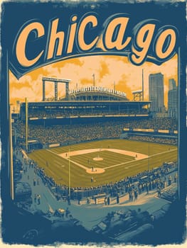 Experience the lively atmosphere of Chicagos iconic ballpark, where fans gather under the sun to enjoy thrilling baseball moments, surrounded by towering city buildings.