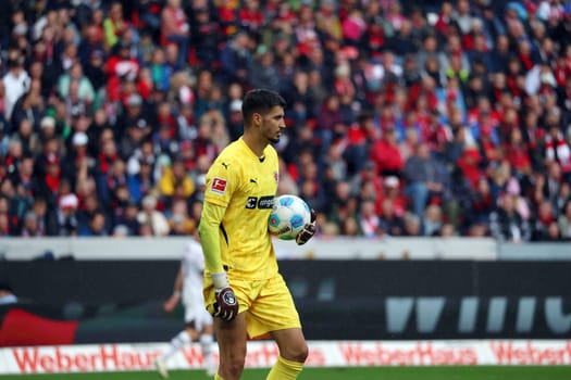 Goalkeeper Nikola Vasilj (FC St. Pauli) at the match of the 1st FBL: 24-25: 1st FBL: 24-25: 5th Sptg. SC Freiburg - FC St. Pauli  DFL REGULATIONS PROHIBIT ANY USE OF PHOTOGRAPHS AS IMAGE SEQUENCES AND/OR QUASI-VIDEONann  Photo: Joachim Hahne/johapress