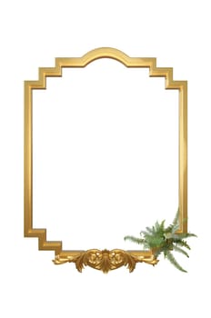 Gold vintage frames and Floral ornamenton transparent Background .