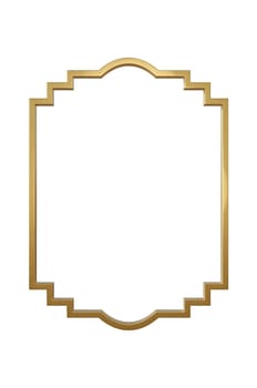 Gold vintage frames on transparent Background .