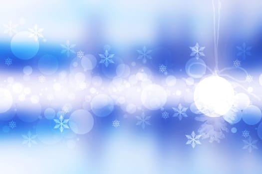 Abstract blurred festive delicate winter christmas or Happy New Year background with shiny blue and white bokeh lighted stars. Space for your design. Card concept.