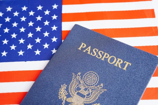 US passport isolated on white background, American citizen in United States of America.