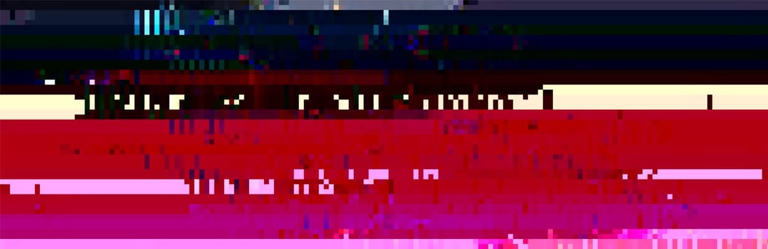 Trendy glitch pattern on dark background. Abstract vector geometric elements