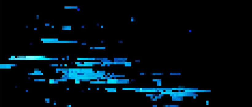 Trendy glitch pattern on dark background. Abstract vector geometric elements