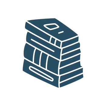 Doodle pile of books icon hand drawn in a modern minimalistic style. Knowledge and education symbol isolated on white background. Vector illustration